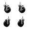 Service Caster 4'' Soft Rubber Wheel Swivel 7/16'' Grip Ring Stem Caster Set 2 Brakes, 4PK SCC-GR20S414-SRS-TLB-716138-2-S-2 - alternate 1